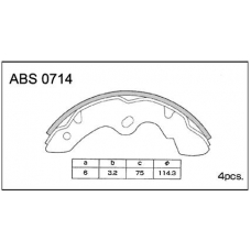 ABS0714 Allied Nippon Колодки барабанные