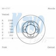 BR-4707 KAVO PARTS Тормозной диск