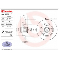 08.B369.17 BREMBO Тормозной диск