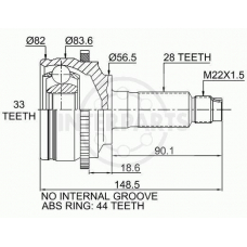 OJ-0443 InterParts Шарнирный комплект, приводной вал