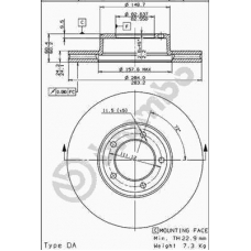 09.3825.10 BREMBO Тормозной диск