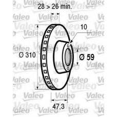 186555 VALEO Тормозной диск