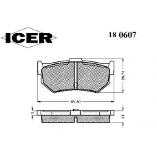 180607 ICER Комплект тормозных колодок, дисковый тормоз