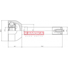 7026 KAMOKA Шарнирный комплект, приводной вал