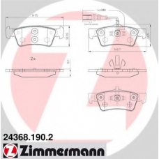 24368.190.2 ZIMMERMANN Комплект тормозных колодок, дисковый тормоз