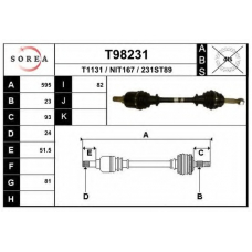 T98231 EAI Приводной вал