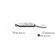 363020 ERNST Средний глушитель выхлопных газов