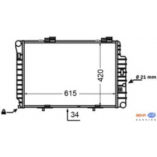 8MK 376 769-721 HELLA Радиатор, охлаждение двигателя