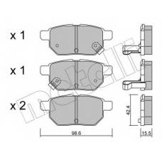 22-0746-0 METELLI Комплект тормозных колодок, дисковый тормоз