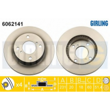 6062141 GIRLING Тормозной диск