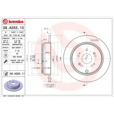 08.A355.10 BREMBO Тормозной диск