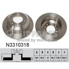 N3310318 NIPPARTS Тормозной диск