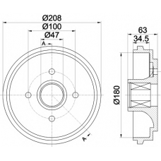 8DT 355 300-991 HELLA PAGID Тормозной барабан