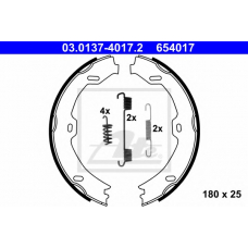 03.0137-4017.2 ATE Комплект тормозных колодок, стояночная тормозная с