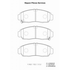 H361A03 NPS Комплект тормозных колодок, дисковый тормоз