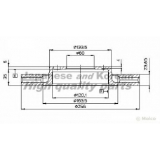 0990-7090 ASHUKI Тормозной диск