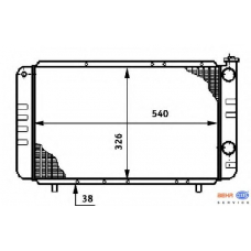 8MK 376 708-701 HELLA Радиатор, охлаждение двигателя