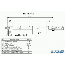 BGS10882 BUGIAD Газовая пружина, крышка багажник