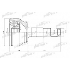 PCV4598 PATRON Шарнирный комплект, приводной вал