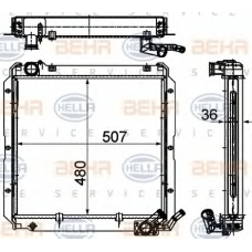 8MK 376 754-681 HELLA Радиатор, охлаждение двигателя