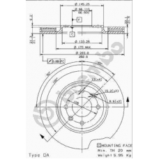 09.9613.10 BREMBO Тормозной диск