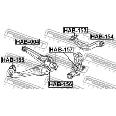 HAB-155 FEBEST Подвеска, рычаг независимой подвески колеса