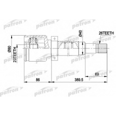 PCV5011 PATRON Шарнирный комплект, приводной вал