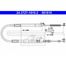 24.3727-1910.2 ATE Трос, стояночная тормозная система