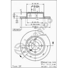 08.7237.10 BREMBO Тормозной диск