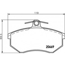 8DB 355 017-641 HELLA Комплект тормозных колодок, дисковый тормоз