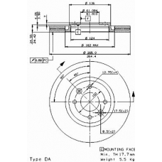 09.5122.10 BREMBO Тормозной диск