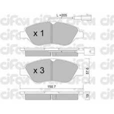 822-577-0 CIFAM Комплект тормозных колодок, дисковый тормоз