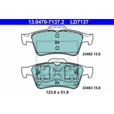 13.0470-7137.2 ATE Комплект тормозных колодок, дисковый тормоз
