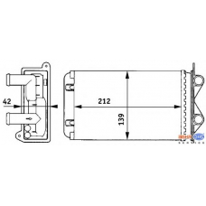 8FH 351 313-401 HELLA Теплообменник, отопление салона