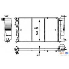 8MK 376 717-641 HELLA Радиатор, охлаждение двигателя