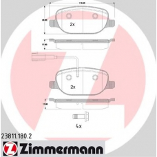 23811.180.2 ZIMMERMANN Комплект тормозных колодок, дисковый тормоз