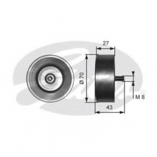 T36294 GATES Паразитный / ведущий ролик, поликлиновой ремень