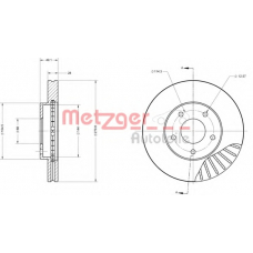 6110132 METZGER Тормозной диск