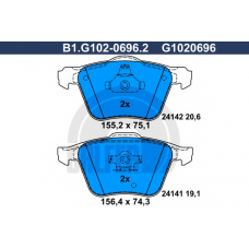 B1.G102-0696.2 GALFER Комплект тормозных колодок, дисковый тормоз