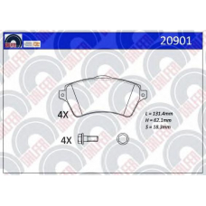20901 GALFER Комплект тормозных колодок, дисковый тормоз