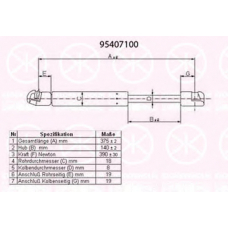 95407100 KLOKKERHOLM Газовая пружина, крышка багажник