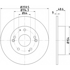 8DD 355 117-091 HELLA PAGID Тормозной диск