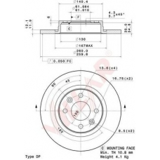 628.2089 VILLAR Тормозной диск