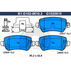 B1.G102-0610.2 GALFER Комплект тормозных колодок, дисковый тормоз