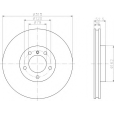 8DD 355 104-101 HELLA Тормозной диск