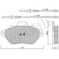 22-0185-0 METELLI Комплект тормозных колодок, дисковый тормоз