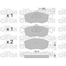 822-274-0 CIFAM Комплект тормозных колодок, дисковый тормоз