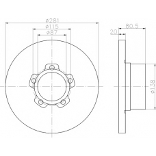 8DD 355 100-221 HELLA PAGID Тормозной диск