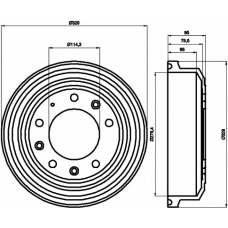 8DT 355 302-371 HELLA PAGID Тормозной барабан