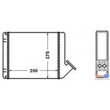 8FH 351 308-131 HELLA Теплообменник, отопление салона